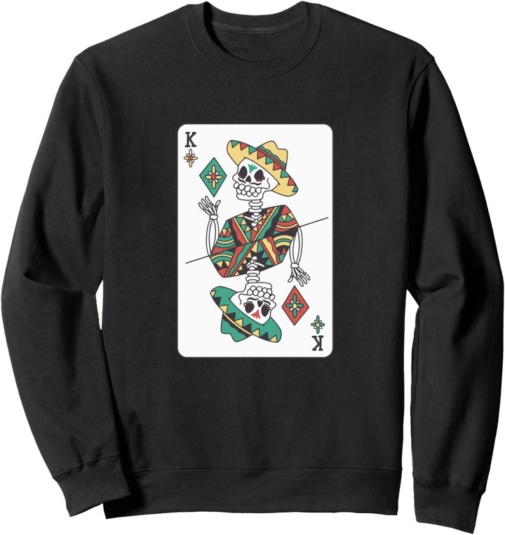 Mexikanisches Skelett-Kartenspiel Sweatshirt