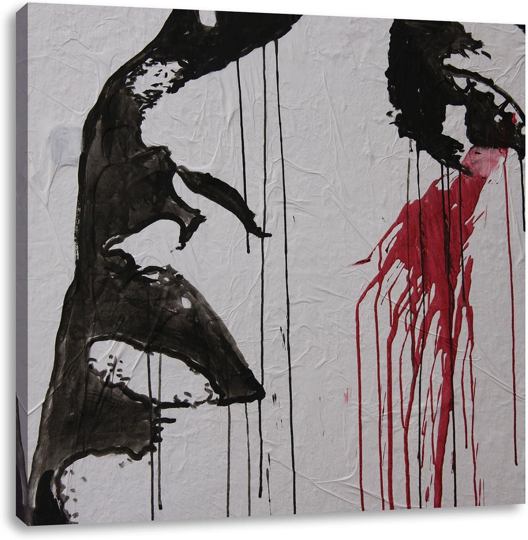 Pixxprint Abstrakt Frau, Format: 70x70 auf Leinwand, XXL riesige Bilder fertig gerahmt mit Keilrahme