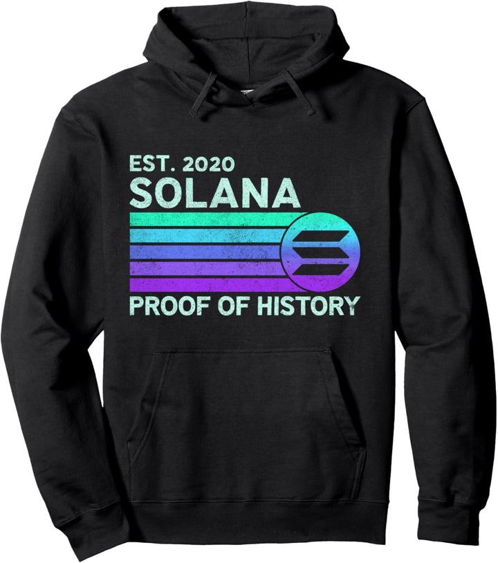 Vintage-Solana-SOL-Kryptonachweis der Geschichte | Retro Solana Pullover Hoodie