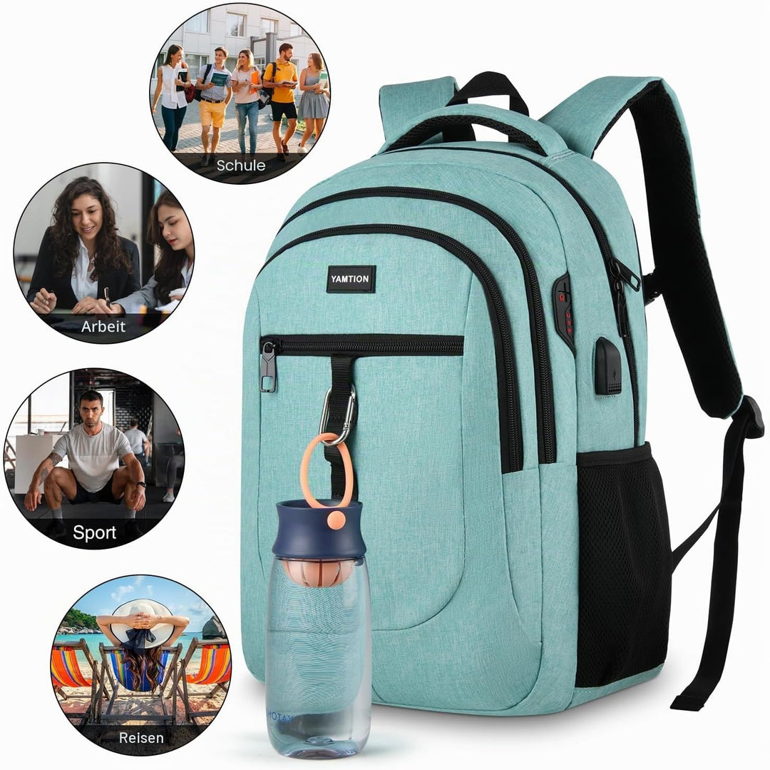 YAMTION Schultasche Herren und Damen,Unisex Schulrucksack Mädchen Teenager für Jungen Laptop Rucksac