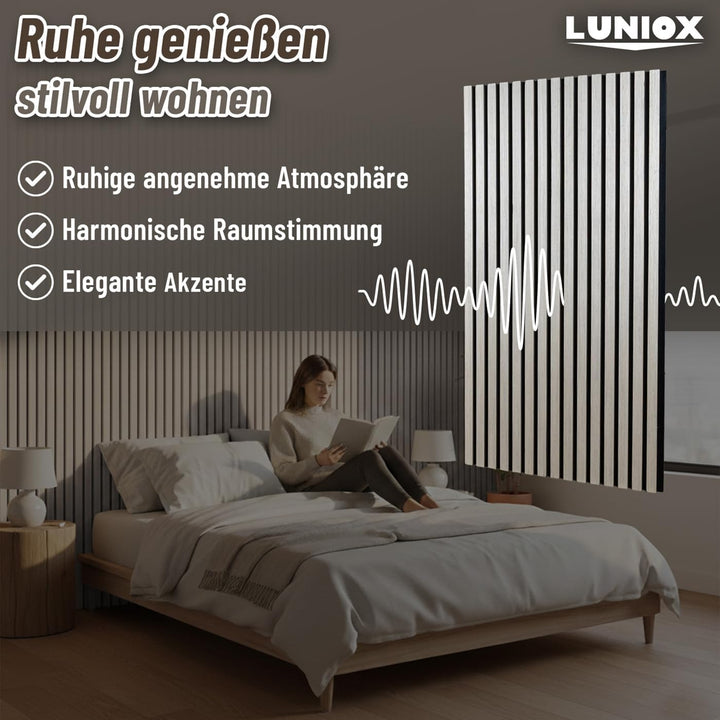 2X Akustikpaneele Eiche 119x59,5x2,1cm, Wandpaneele, Schallabsorber, Wandverkleidung, Schallschutz E