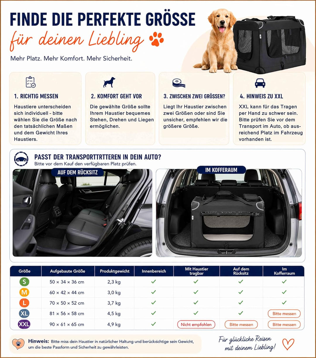 Zedelmaier Hundebox Faltbar Hundetransportbox, XL 81x58x56cm, robust Transportbox für Hund Gross Hun
