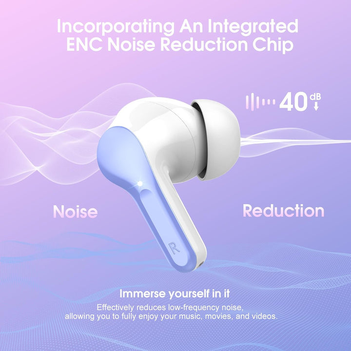 Bluetooth Kopfhörer, Kopfhörer Kabellos Bluetooth 5.4 In Ear, 4 ENC Noise Cancelling Mic Ohrhörer, H