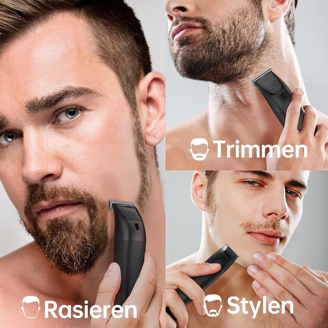 Intimrasierer Herren, Wasserdichter Bodygroomer mit USB-C, Nass und Trocken Schwarz, Schwarz