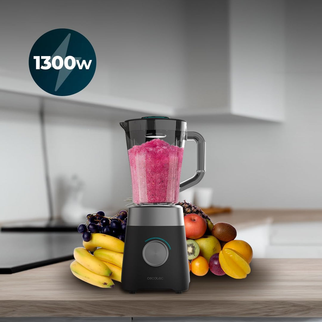 Cecotec Standmixer Power Black Titanium 1300MAX B Pro, 1300 W, 20.000 U/min, 2 Stufen + Pulse, 1,5 l