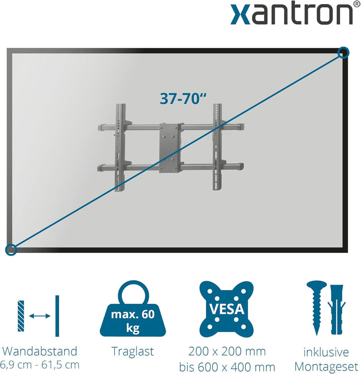 Xantron® STRONGLINE-960 Wandhalterung Fernseher Schwenkbar Neigbar Drehbar / 37-70 Zoll TV Halterung