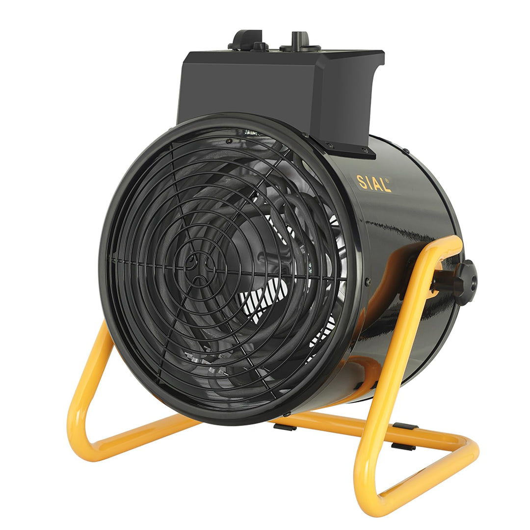 SIAL D3 Bauheizer Heizlüfter 3kW IP24, Energiesparend mit Thermostat | Elektrischer Heizkörper, Ener