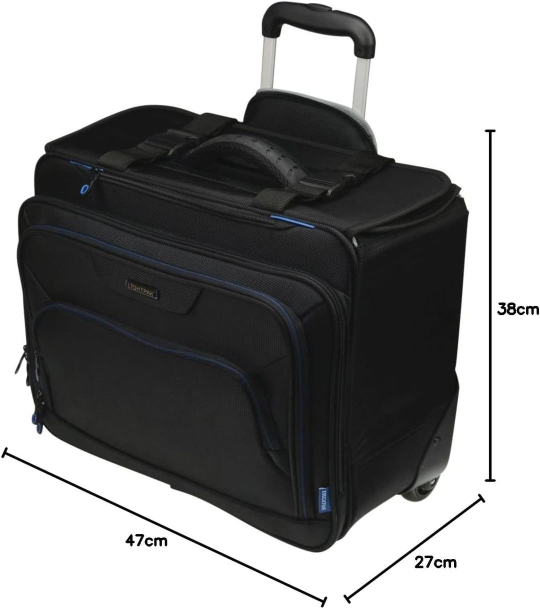 46108 Businesstrolley Pioneer, Laptoptrolley für Notebooks, Koffer mit arretierbarem Teleskoptrolley