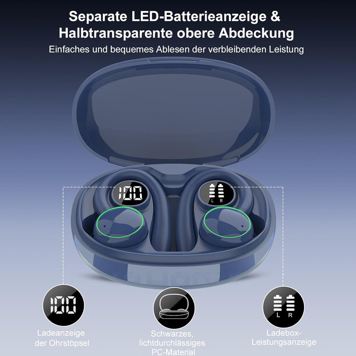 Bluetooth Kopfhörer Sport, Kopfhörer Kabellos Bluetooth 5.3 mit 4 Mic, In Ear Kopfhörer Bluetooth EN