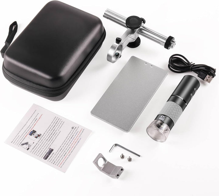 Ninyoon 4K WiFi Mikroskop mit Professionellem Ständer + Tasche für iPhone Android PC, 50-1000X Digit