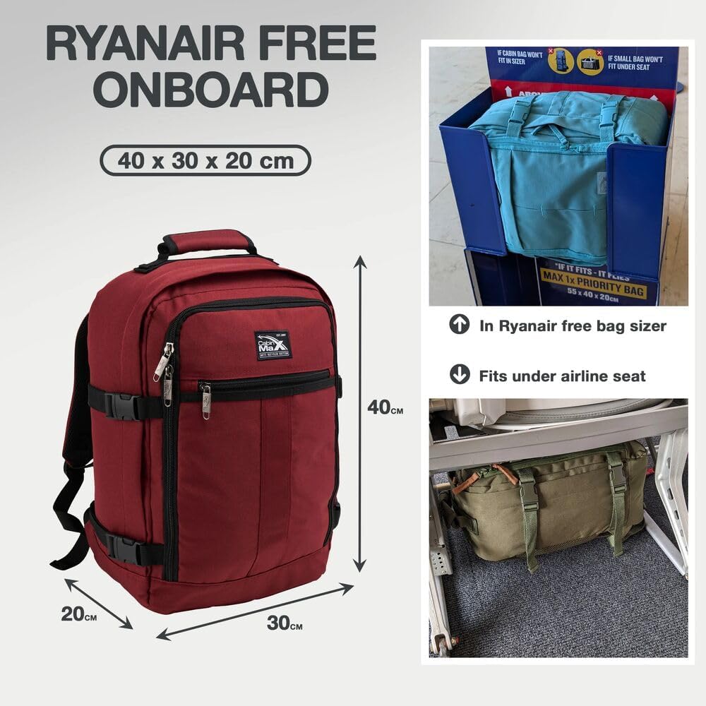 Cabin Max Metz - 40x30x20 Rucksack Handgepäck und Reiserucksack für Flugzeug, Reisetasche Handgepäck