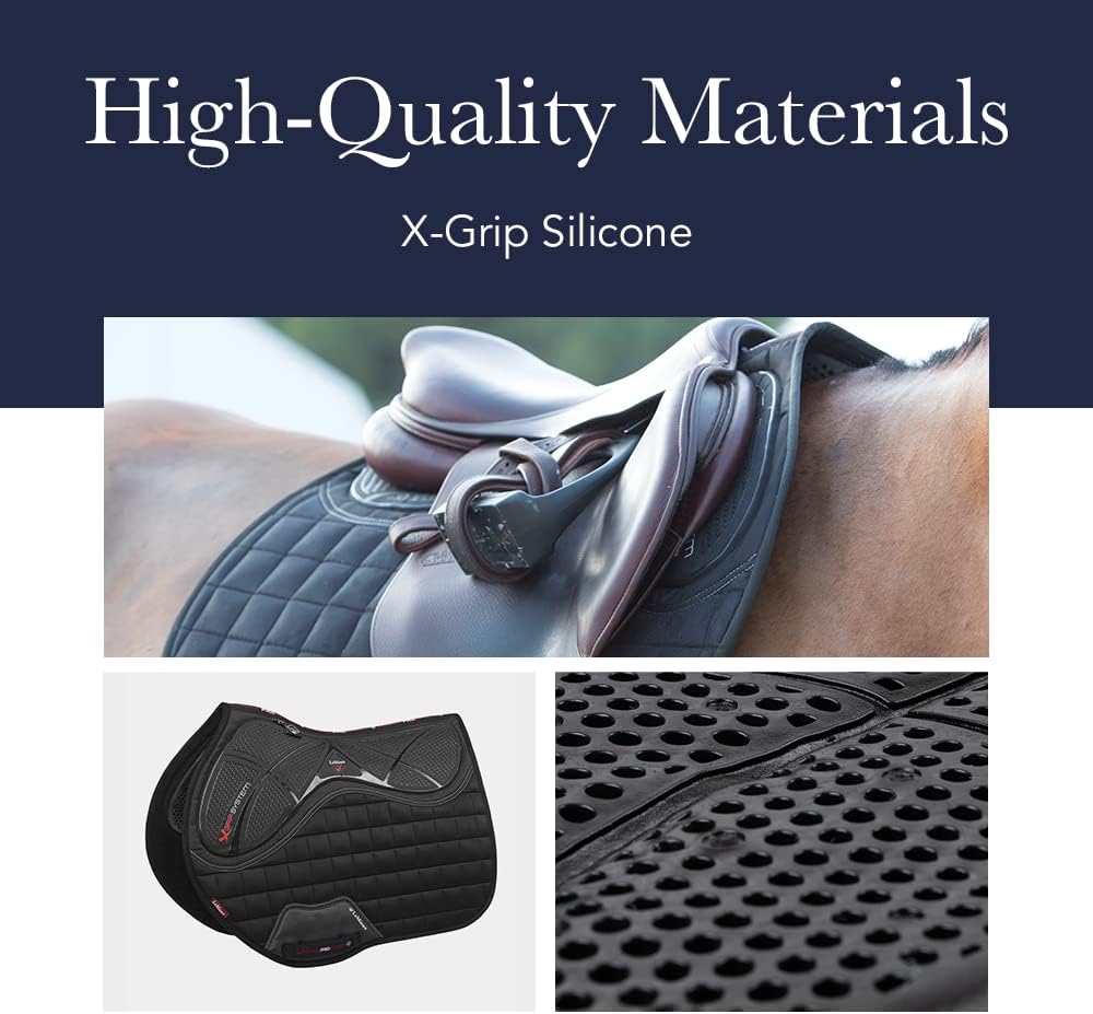 LeMieux X-Grip Silicone Eurojump Square Satteldecke L Schwarz, L Schwarz
