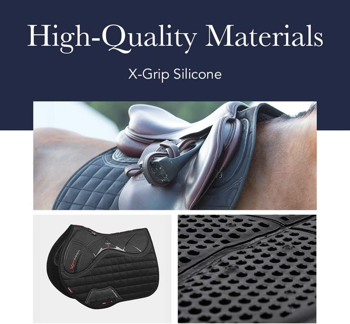 LeMieux X-Grip Silicone Eurojump Square Satteldecke L Schwarz, L Schwarz