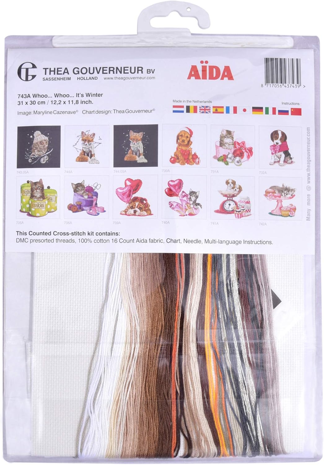 Thea Gouverneur - Kreuzstich-Set - Whoo..Who..It's Winter - Aida - 16 Count - Für Erwachsene - 743A