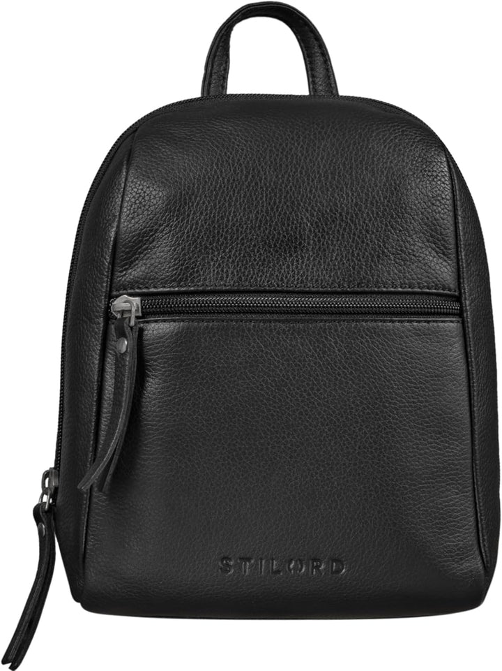 STILORD 'Lia' Mini Rucksack Damen Leder Kleiner Daypack Lederrucksack Vintage Rucksackhandtasche für