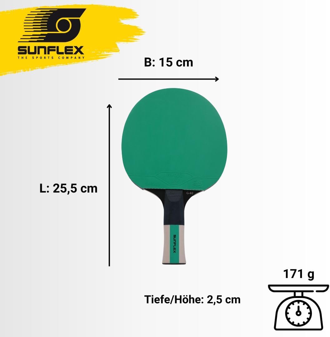 Sunflex® Color COMP G40 Tischtennisschläger | Tischtennis Racket Bat TT Profi Wettkampfschläger | an