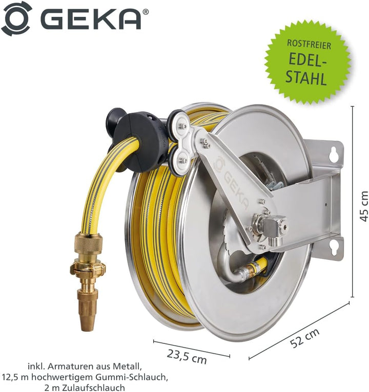 GEKA plus automatischer Schlauchaufroller EA15SK, mit Wasserschlauch, L x B x H 52 (inkl. Halterung)