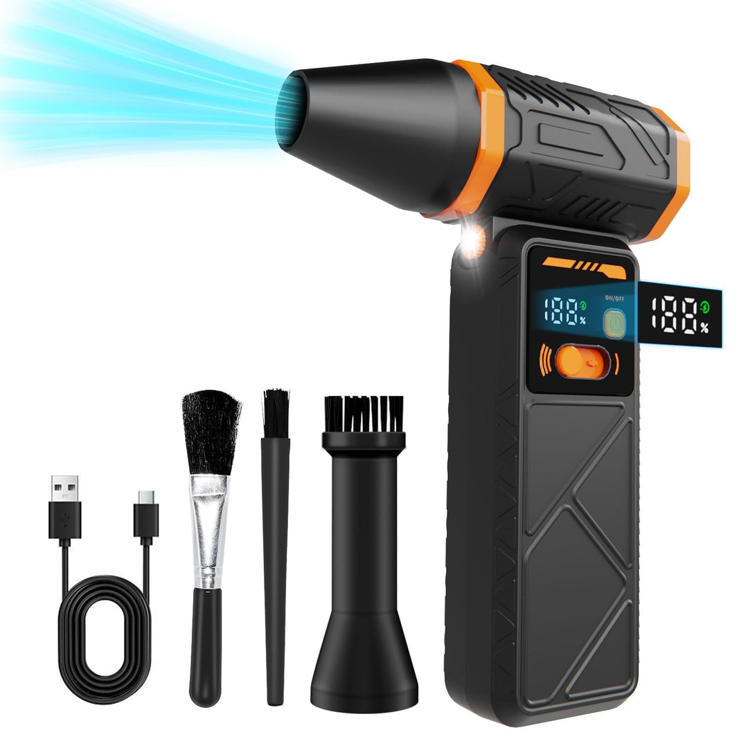 Electric Air Duster,210000RPM Super Power Cordless Elektrische Staubgebläse,100-Gang,Unendlich Varia