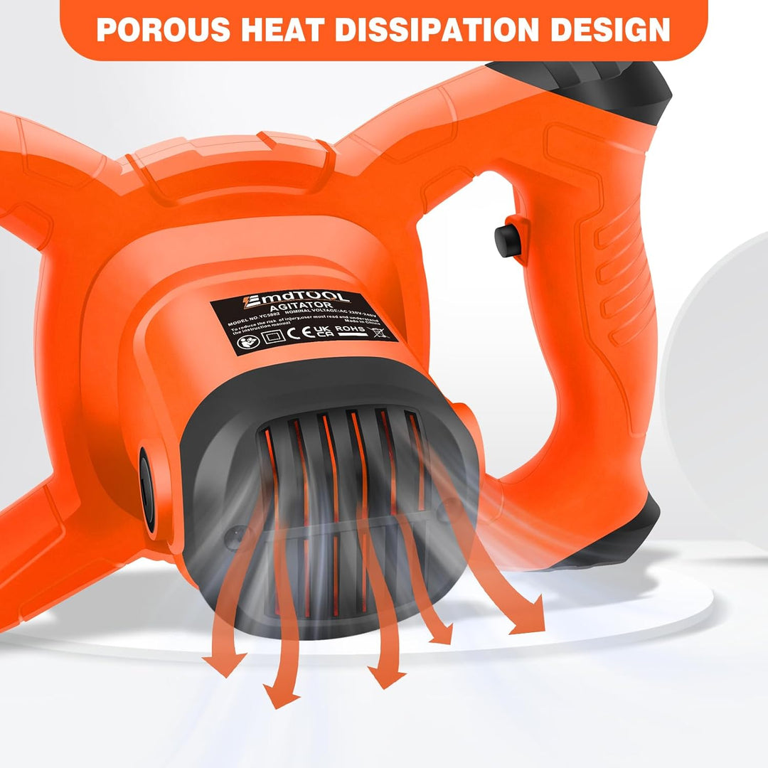 2400W Elektrischer Mörtelrührer Handgehaltener Rührwerk Rührer zum Mischen von Farbe, Putz, Zement,