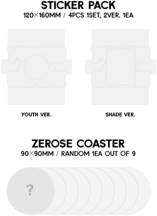 ZEROBASEONE YOUTH in the SHADE 1st Mini Album CD+POB+Artbook+Selfie photocard+Photo frame set+Layer