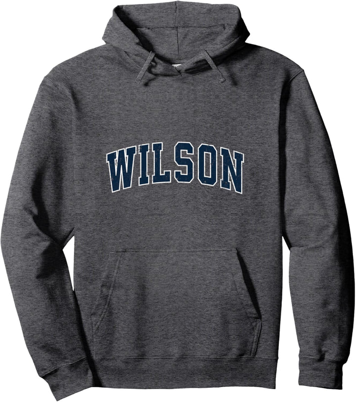 Wilson North Carolina NC Vintage Sports Design Navy Pullover Hoodie