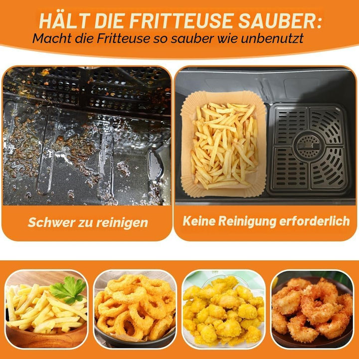 GINOYA Backpapier für Ninja Foodi Flexdrawer 10,4 l Heissluftfritteuse AF500EU, Fritteusen Zubehör f