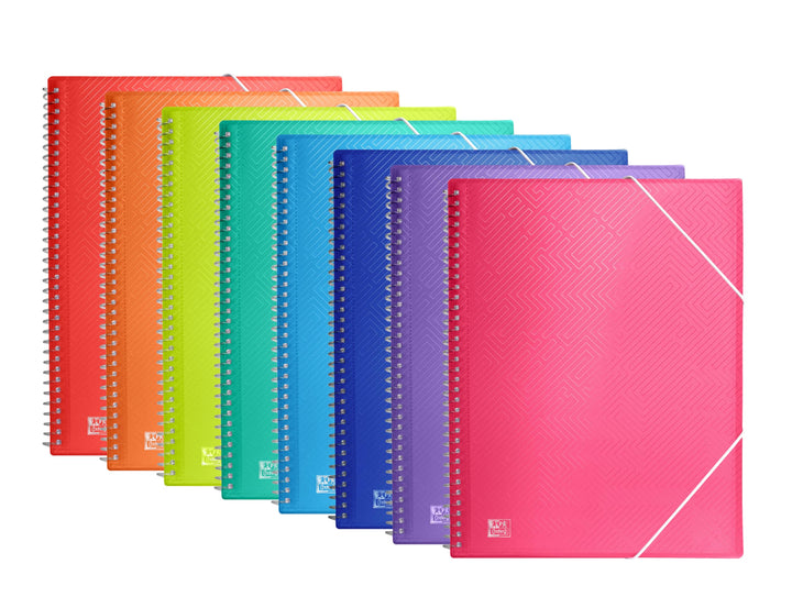 Oxford Spiral-Sichtbuch A4, mit 20 Hüllen, Kunststoff, 8 Farben, 10 Stück