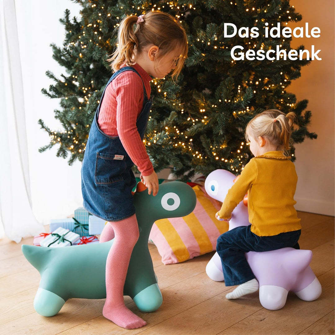 Quut Hoppi Dino Springen – Aufblasbares Gartenspielzeug für Kinder – Robustes Spielzeug für Draussen