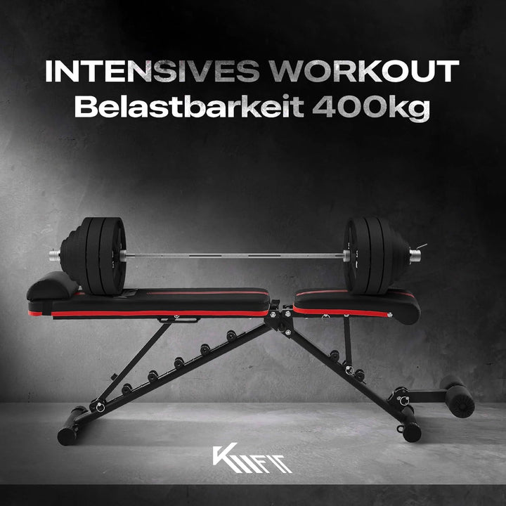 KM Fit klappbare Hantelbank Multifunktion Training Fitness Bank | 6-fach verstellbare Rückenlehne |