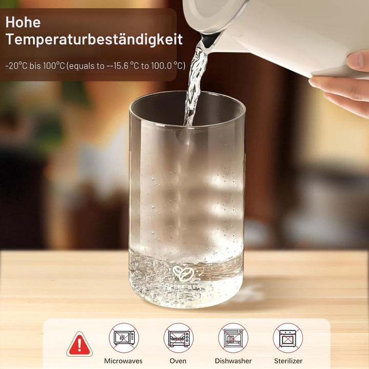 Kaffeedose Luftdicht Glas, 1.7L Kaffeebohnen Behälter mit Auslassventil und Datumsanzeige, Transpare