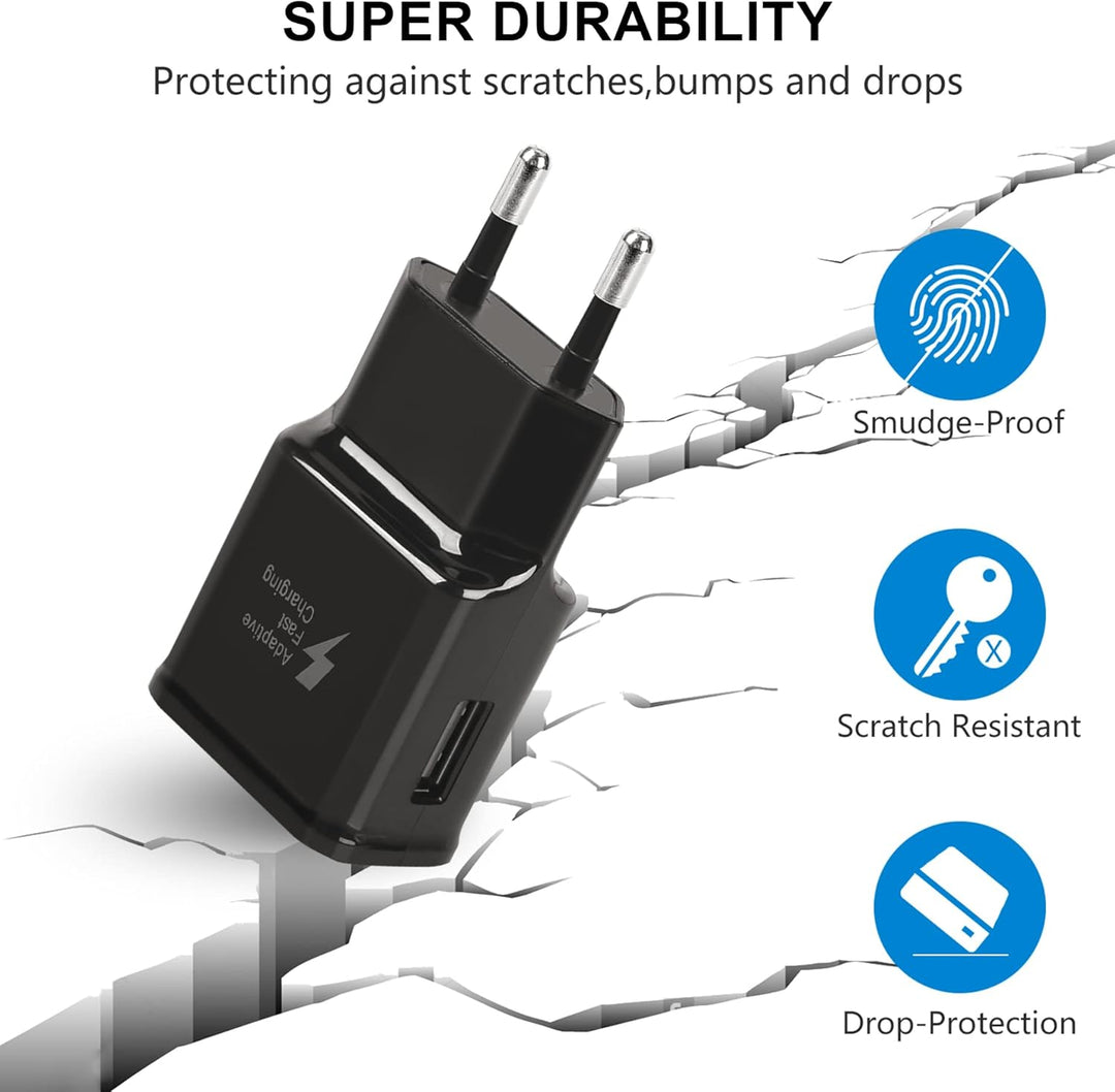 Adaptive Fast Ladegerät mit USB-C Nylon Schnellladekabel 2 M, Original-Fast-Ladung QC3.0 kompatibel