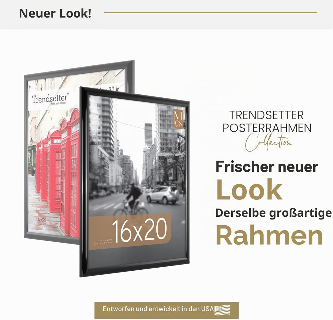 MCS Trendsetter Posterrahmen, 40,6 x 50,8 cm, Schwarz, 40,6 x 50,8 cm 16 x 20 in, 16 x 20 in