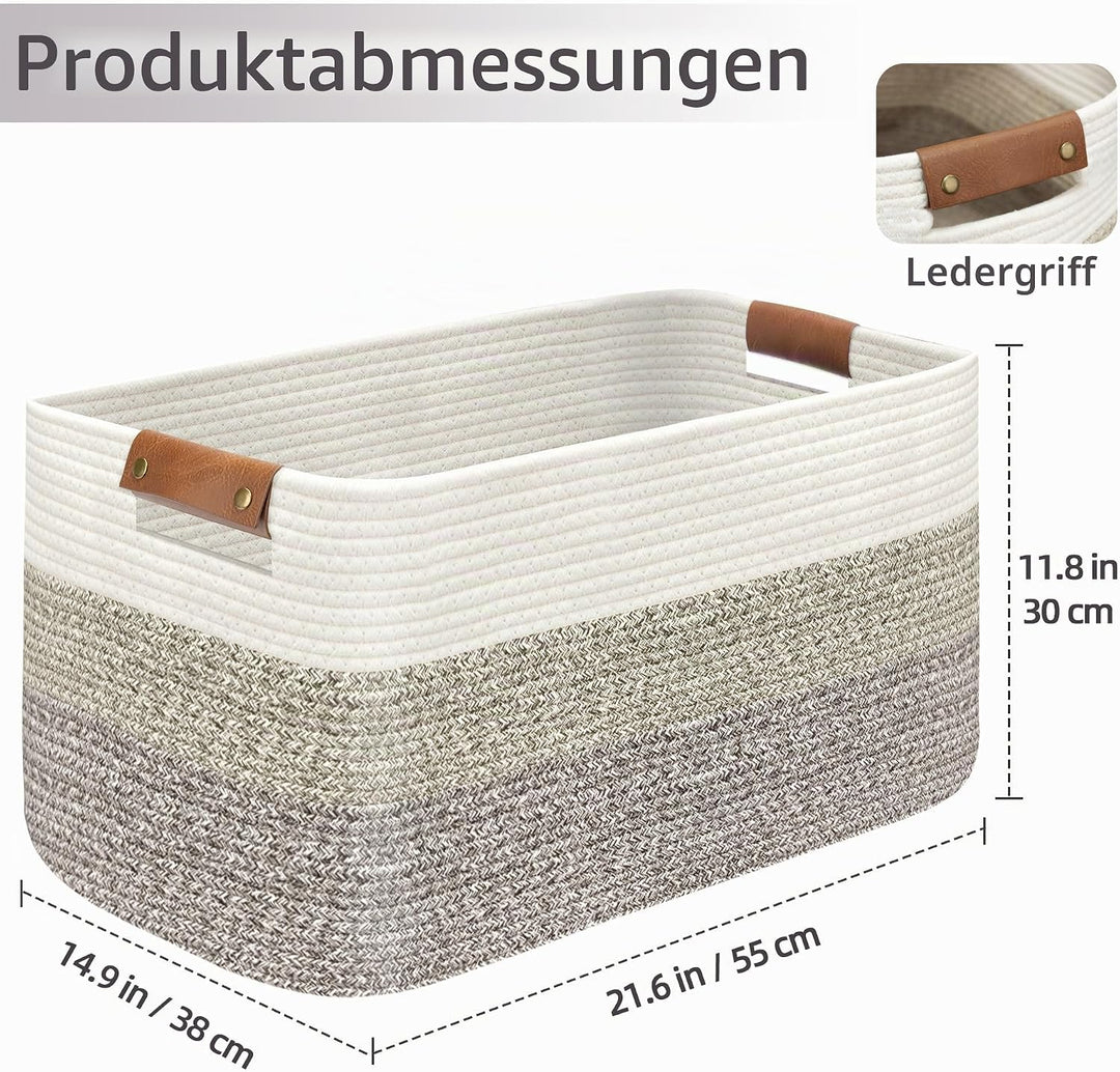 Goodheim Grosser faltbarer Wäschekorb, Wäschekorb für Decke, Spielzeug, Handtücher, gewebte Körbe zu