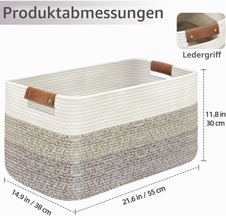 Goodheim Grosser faltbarer Wäschekorb, Wäschekorb für Decke, Spielzeug, Handtücher, gewebte Körbe zu