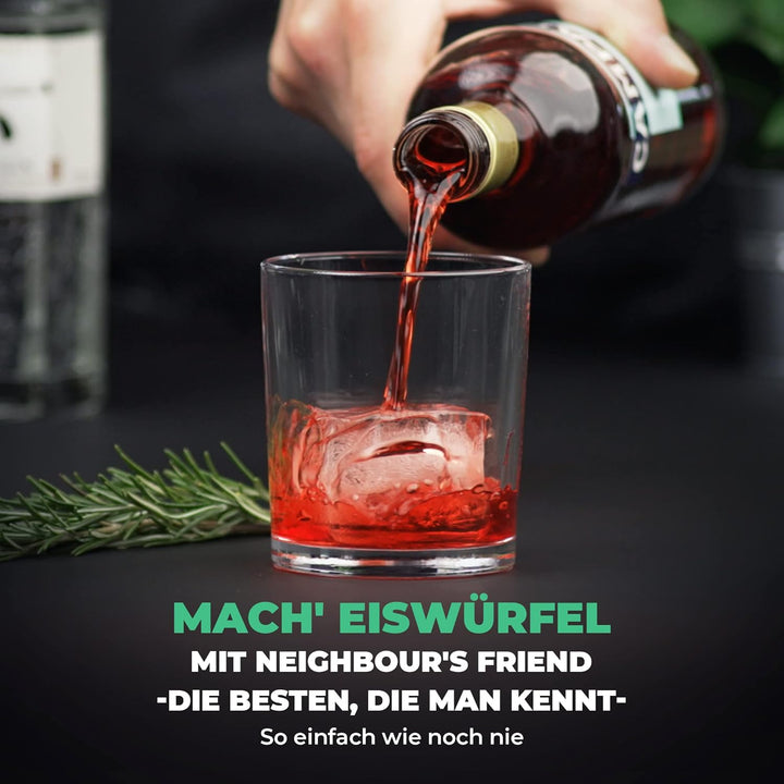 Neighbour's Friend Patentierte Eiskugelform 4er Pack - Grosse Eiswürfelform rund Platinsilikon für C