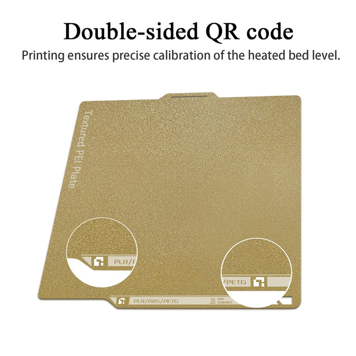 HzdaDeve P2S Texturierte Bauplatte mit QR-Code für P2S/P1S/P1P/A1/X1C/X1E Doppel PEI-Platte Federsta