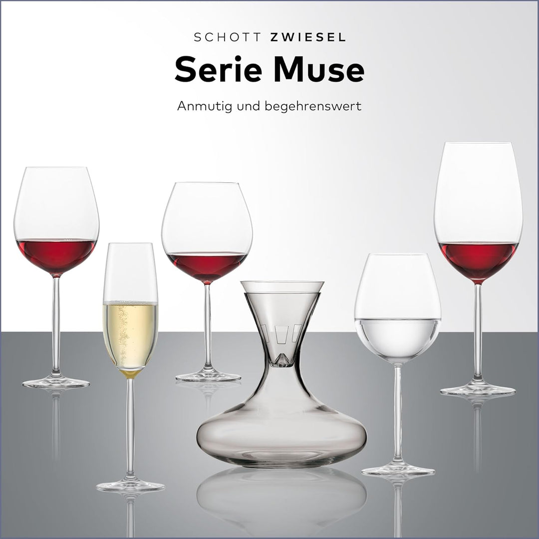 Schott Zwiesel Rotweinglas Muse (4er-Set), klassische Kristallgläser für Rotwein oder Wasser, spülma