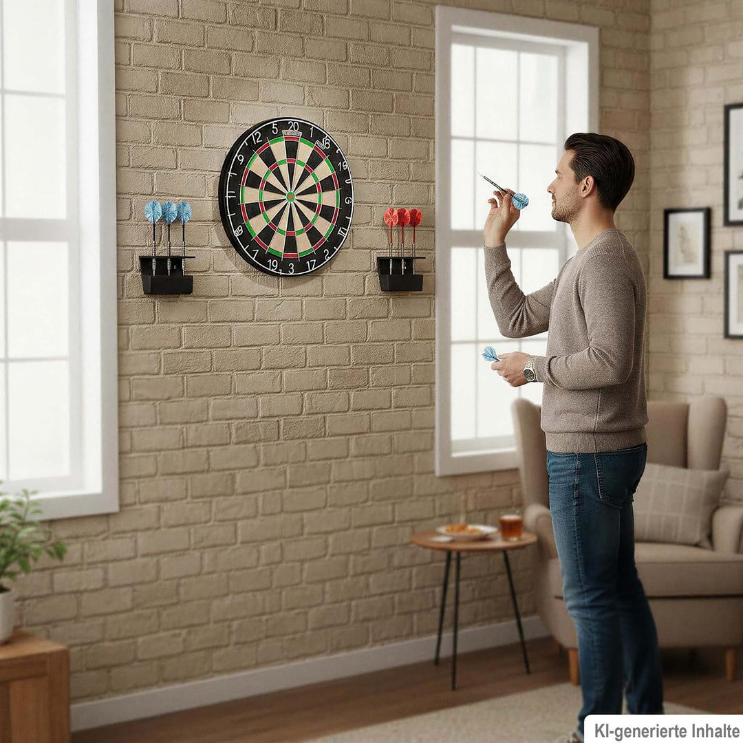 Dartpfeil Halterung Wand Set 3 Pfeile Stahl &amp; Softdarts, Aufbewahrung, Pfeilhalter, Ständer, Zubehör
