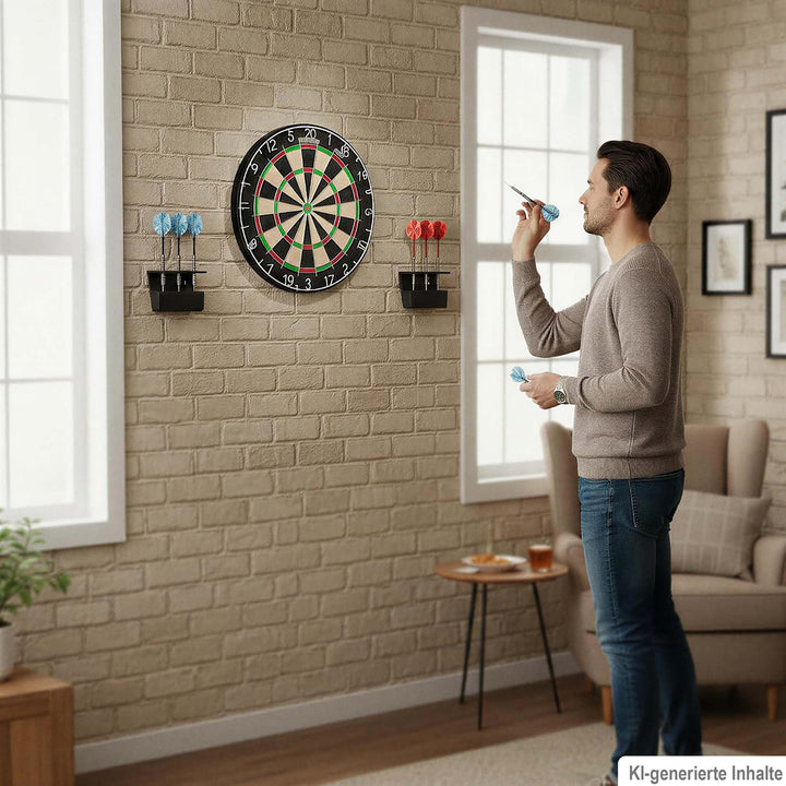 Dartpfeil Halterung Wand Set 3 Pfeile Stahl &amp; Softdarts, Aufbewahrung, Pfeilhalter, Ständer, Zubehör