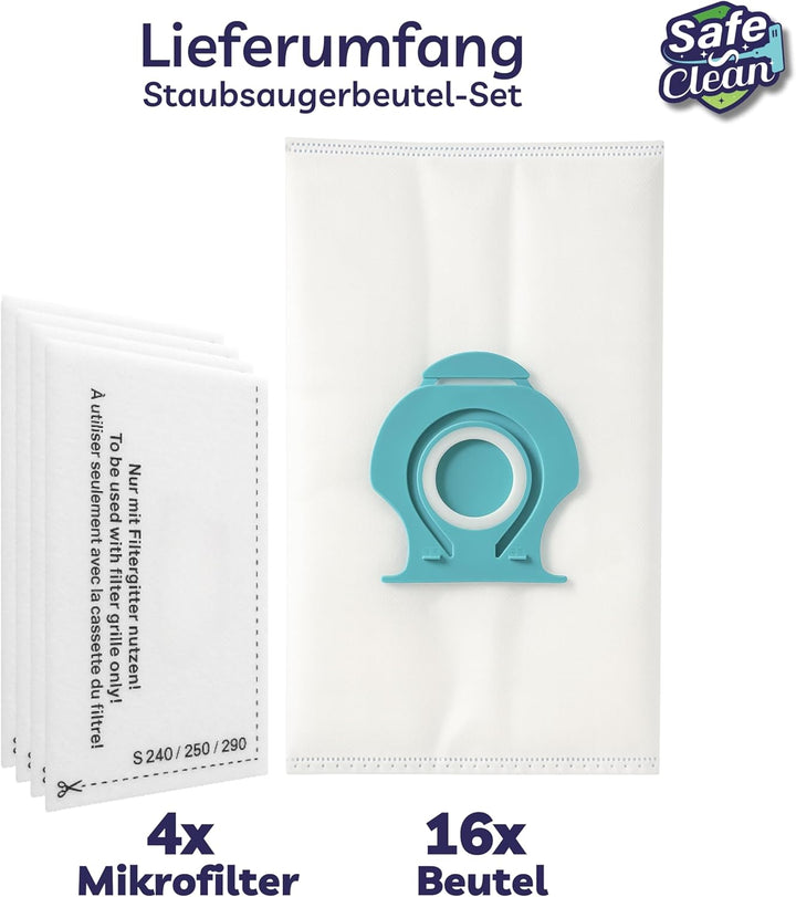 SAFE 'N CLEAN Staubsaugerbeutel kompatibel mit Miele Guard | Ersatz für TU XXL HyClean Pure/CO XXL V