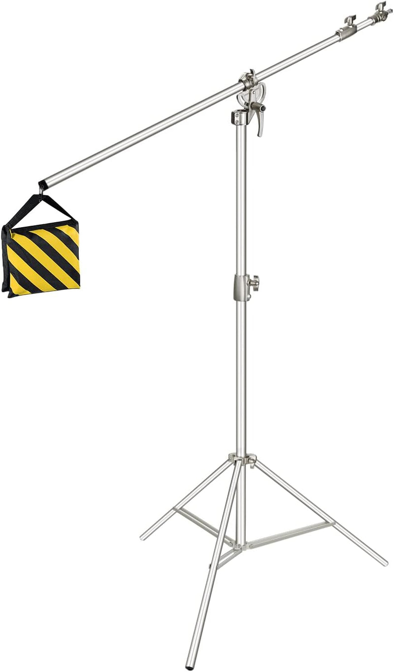 Neewer Fotostudio 2-in-1 Lichtstativ 123-385cm Höhenverstellbar mit 216cm Auslegerarm und Sandsack z