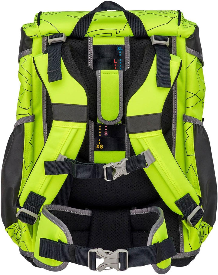 DerDieDas Ergoflex Schulrucksack Set 5-TLG. Exklusiv Superflash Neon Fighter