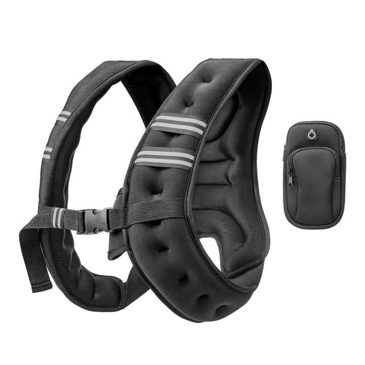 Gewichtsweste für Damen und Herren, 5kg Weighted Vest mit reflektierendem Streifen, verstellbare Sch