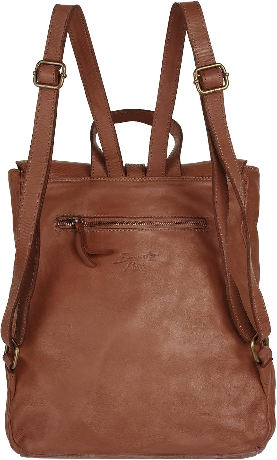 Samantha Look Rucksack Echt Leder Damen - 021380 Cognac, Cognac