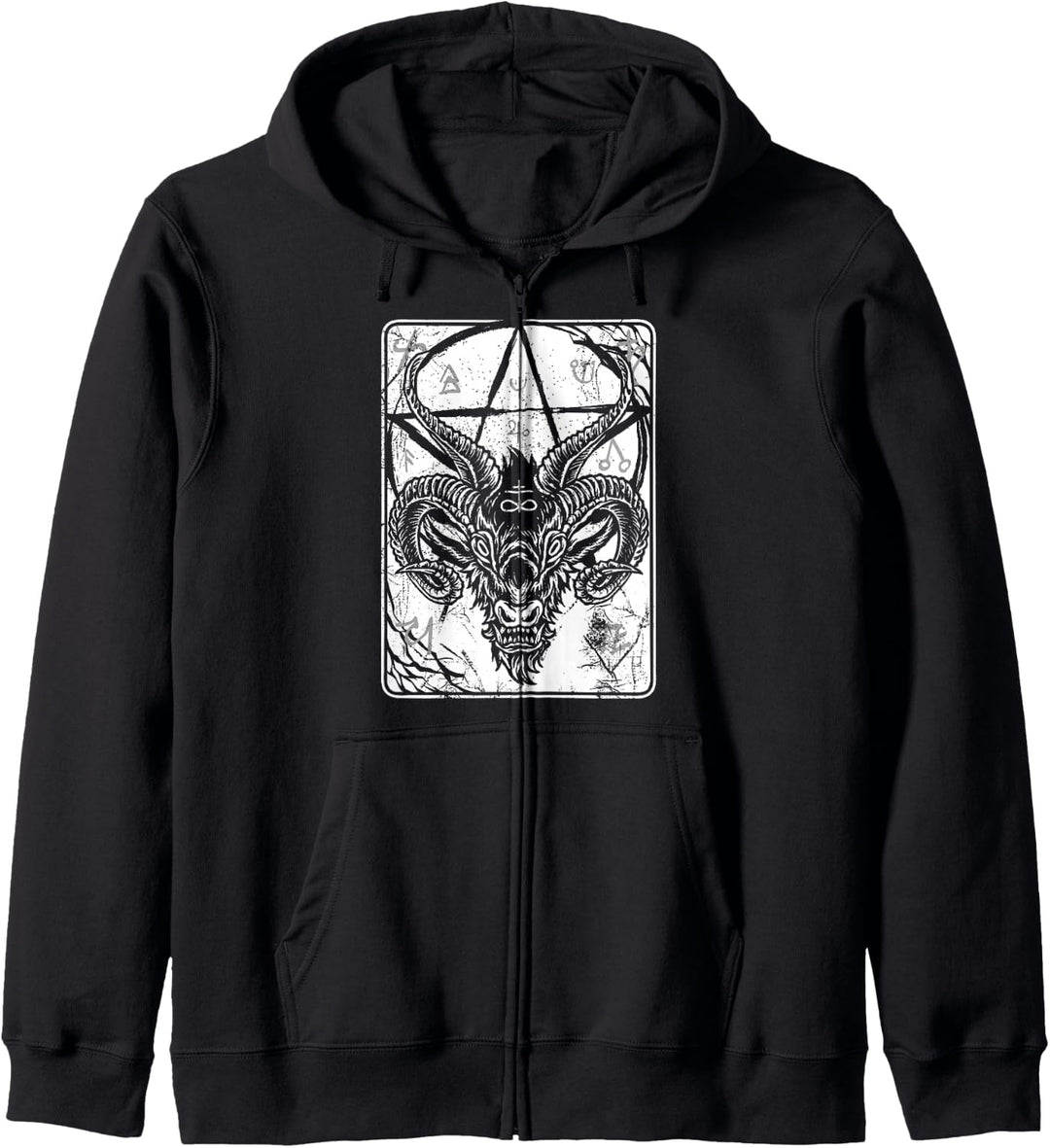 Satan 666 Baphomet Antichrist Luzifer Ziegen Baphomet Goth Kapuzenjacke