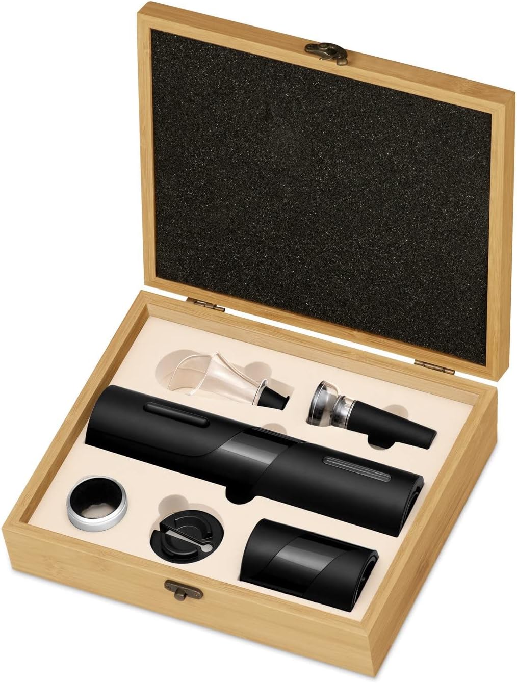 Maverton 6er Weinset in Geschenkbox mit Aufdruck - Flaschenöffner Set - elektrischer Weinöffner - We