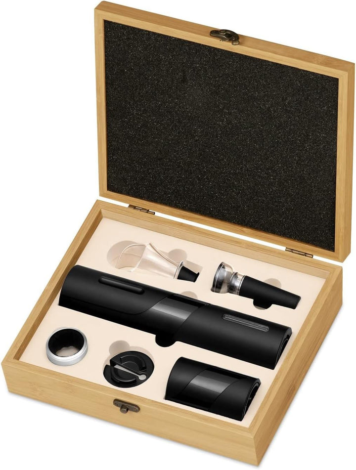 Maverton 6er Weinset in Geschenkbox mit Aufdruck - Flaschenöffner Set - elektrischer Weinöffner - We