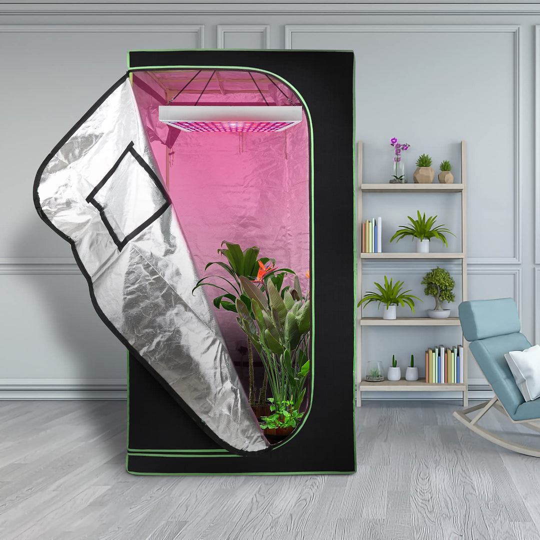 Growzelt 100x100x200CM Grow Tent, 600D Oxford mit Beobachtungsfenster Zuchtzelte für hydrokulturen,