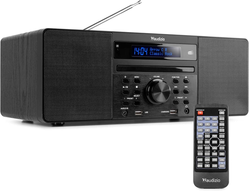 Audizio Prato - DAB Radio mit CD Player, MP3-Player, Bluetooth Radio, USB, DAB+, FM-UKW, Fernbedienu