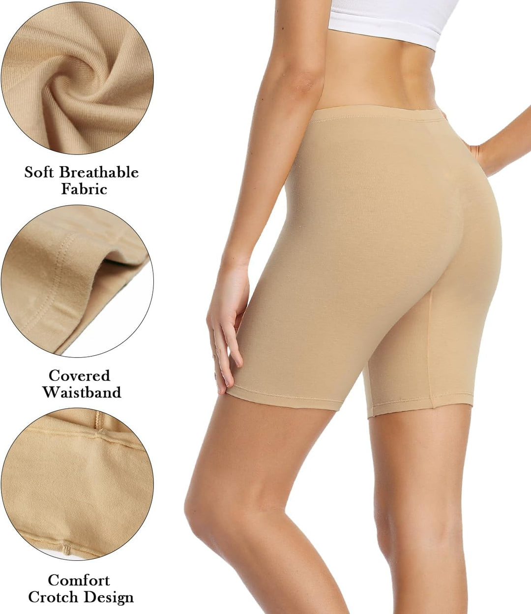 wirarpa Radlerhose Damen Kurz Baumwolle Boxershorts Unter Kleid Rock Unterhosen mit Bein Anti Scheue